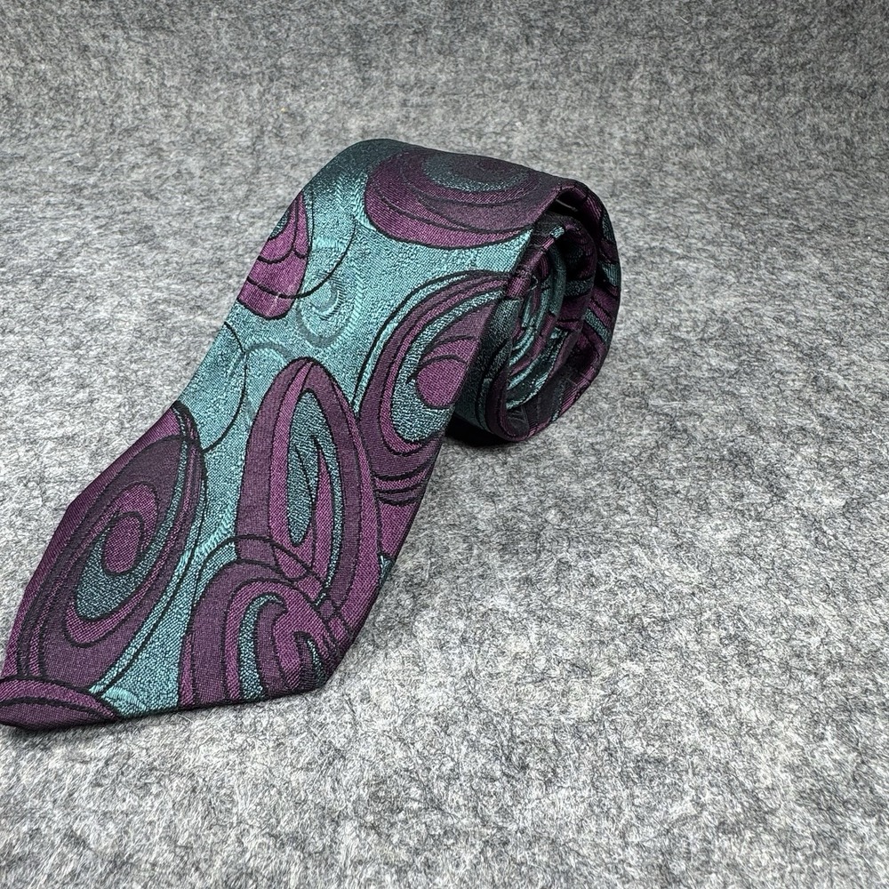 VTG Paul Rodon The Collection Tie 100% Silk‎ USA Multicolor Artistic Flare